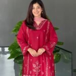 Farshi Maroon Three Pieces Co-Ords